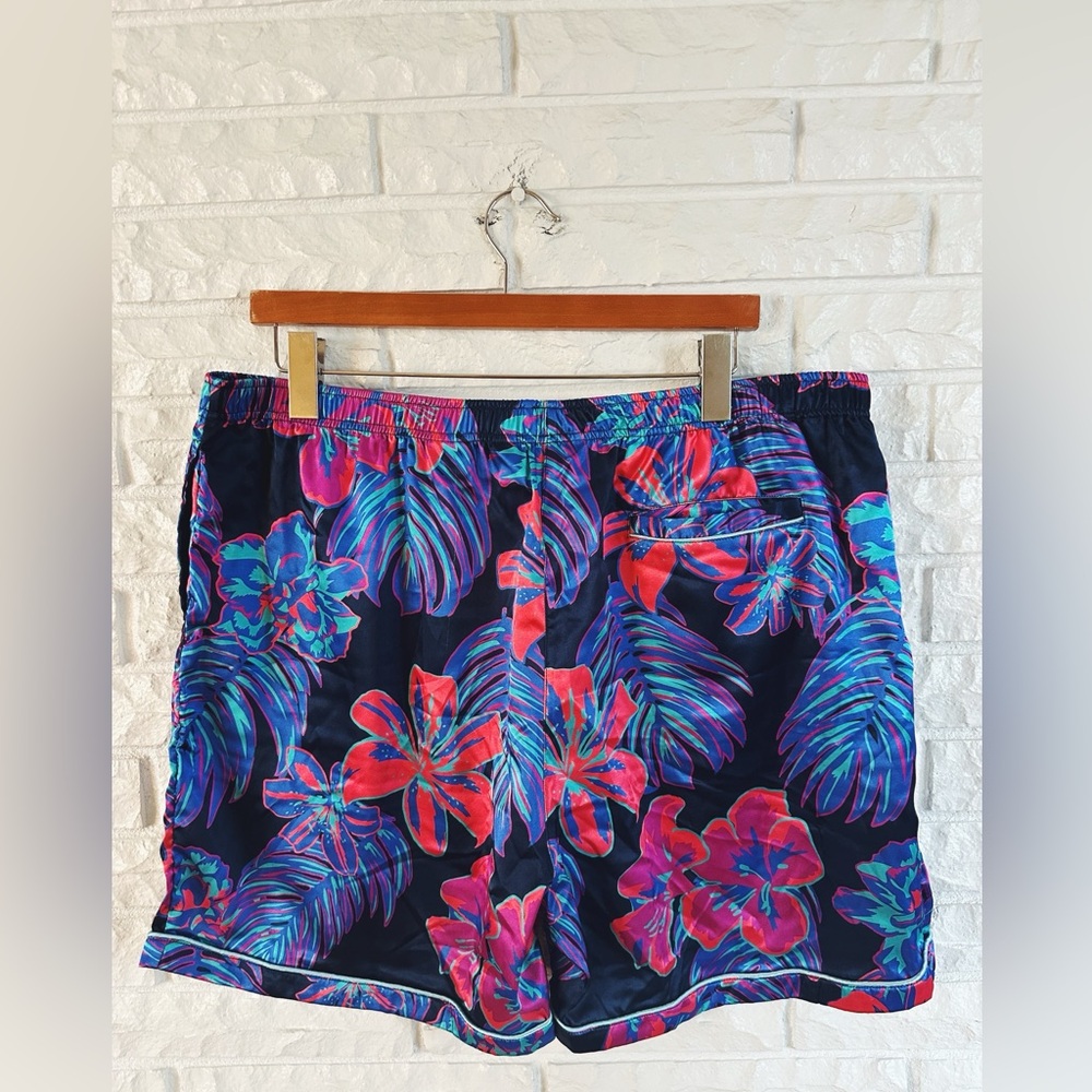 Men's Chubbies Tropical Floral Shirt and Short Pajama Set - Blue and Pink - Picture 8 of 9